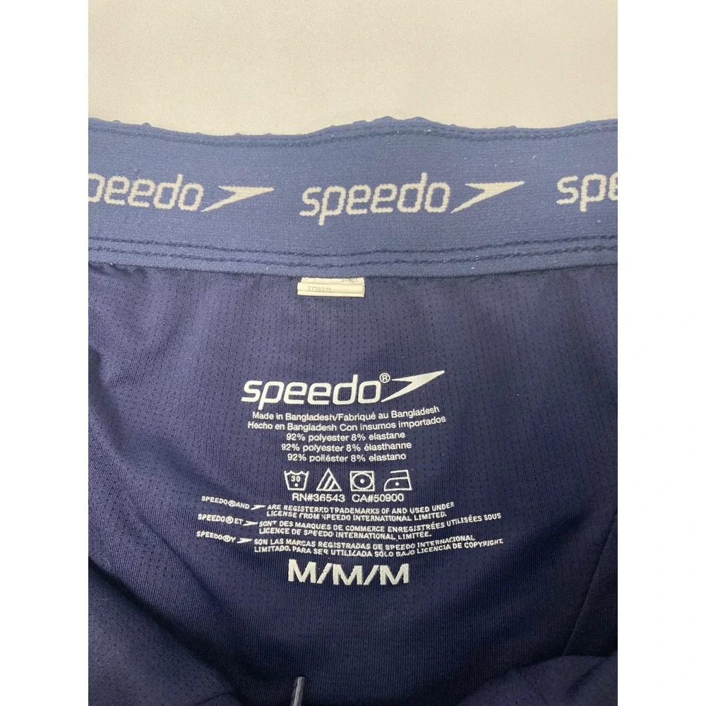 Speedo Swim Trunks Men's Medium Blue Striped Lined Swim Shorts